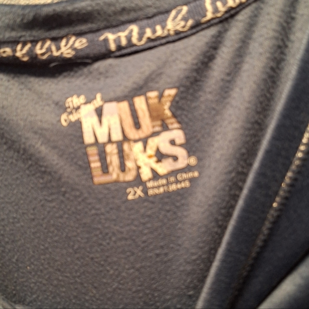 Muk Luks Cornflower Blue Velour Sweatshirt Pajama 2XL - Picture 3 of 3